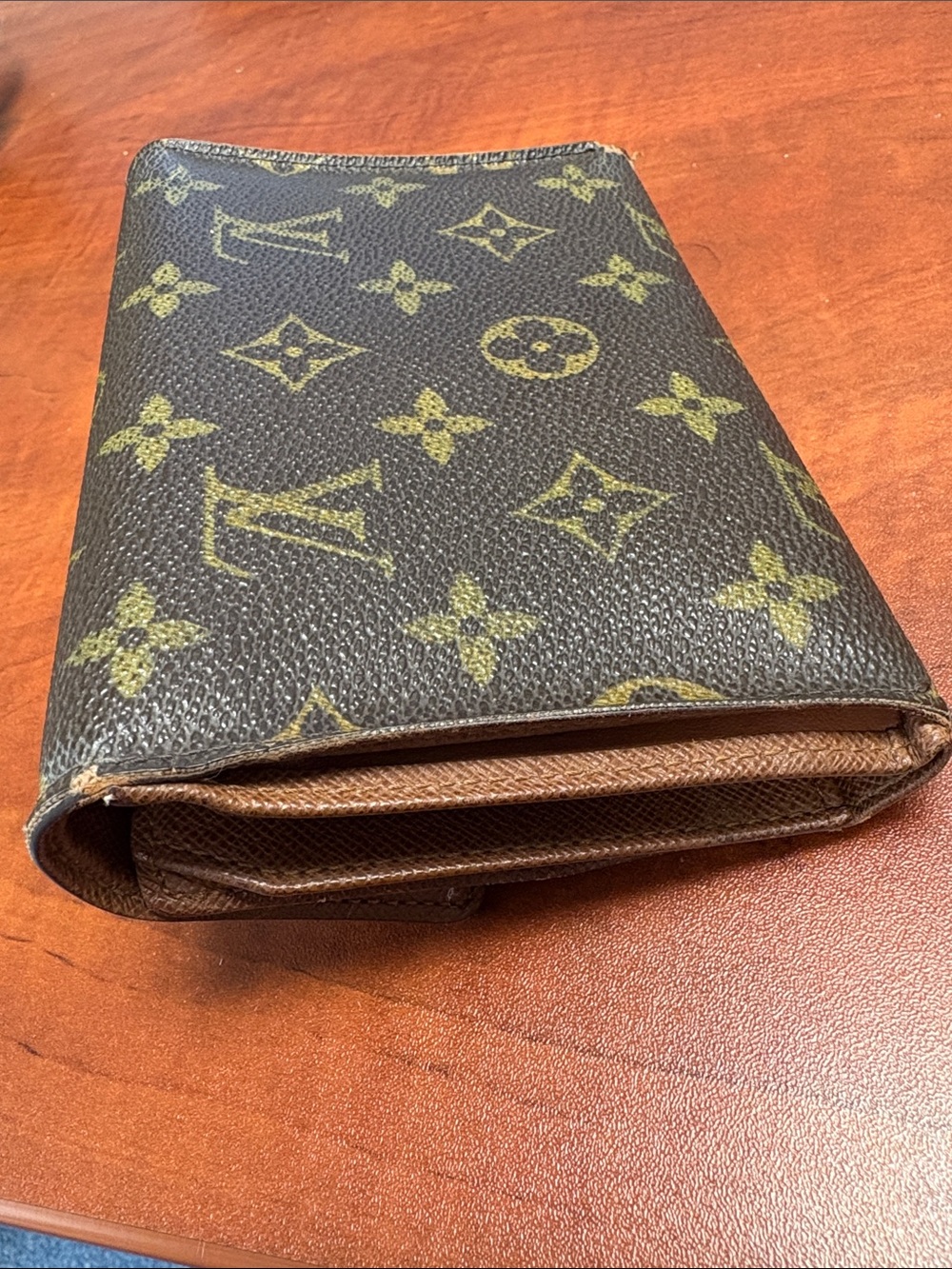 Louis Vuitton Monogram Snap Closure Wallet in Brown and Gold - Picture 13 of 14